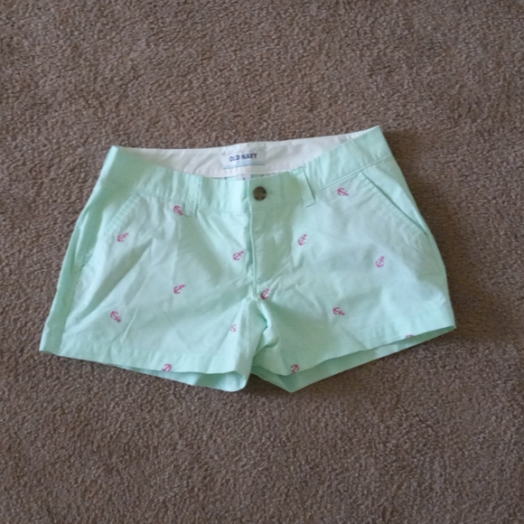 Old Navy Pants - Old Navy Lt Green Shorts with Anchors